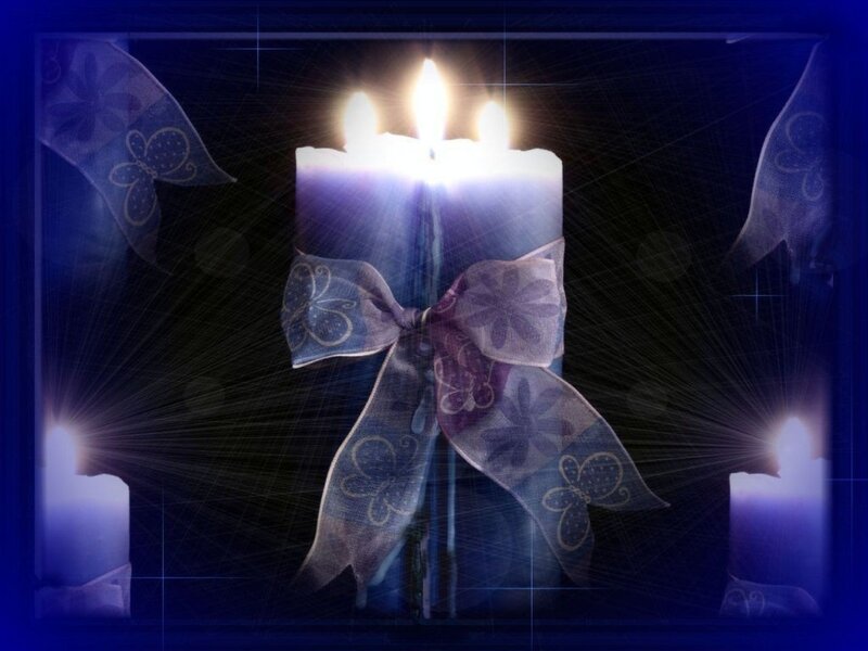 Candle with Ribbon