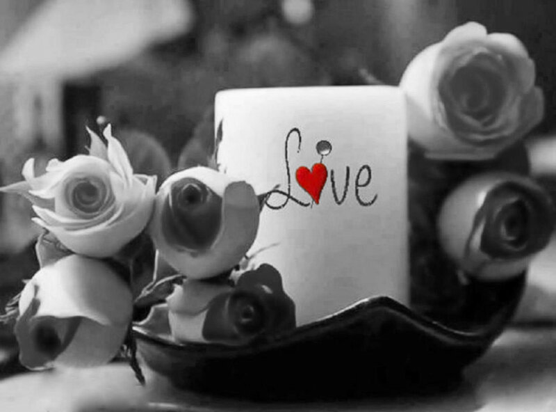 Candle with Roses — Black