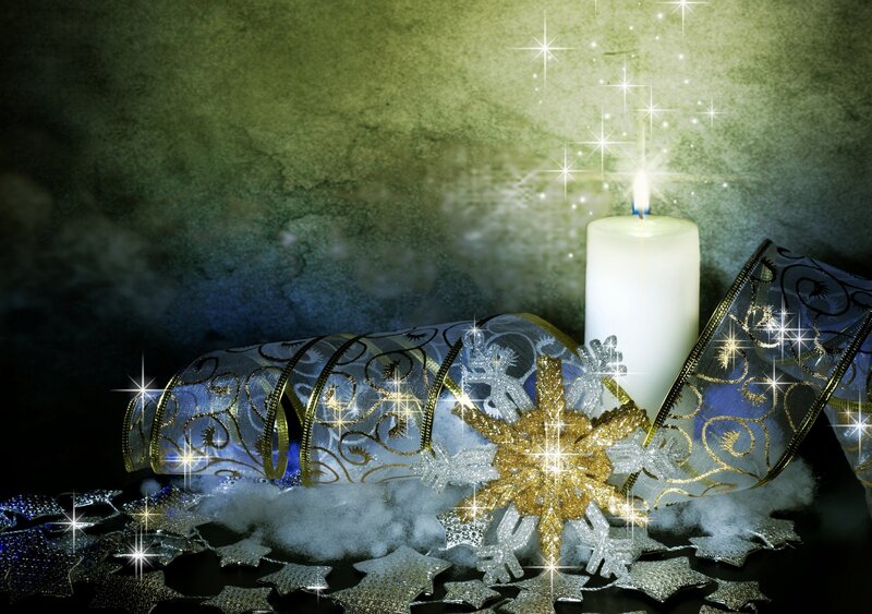 Candle with Snowflakes