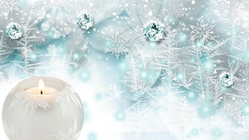 Candle with Snowflakes — White