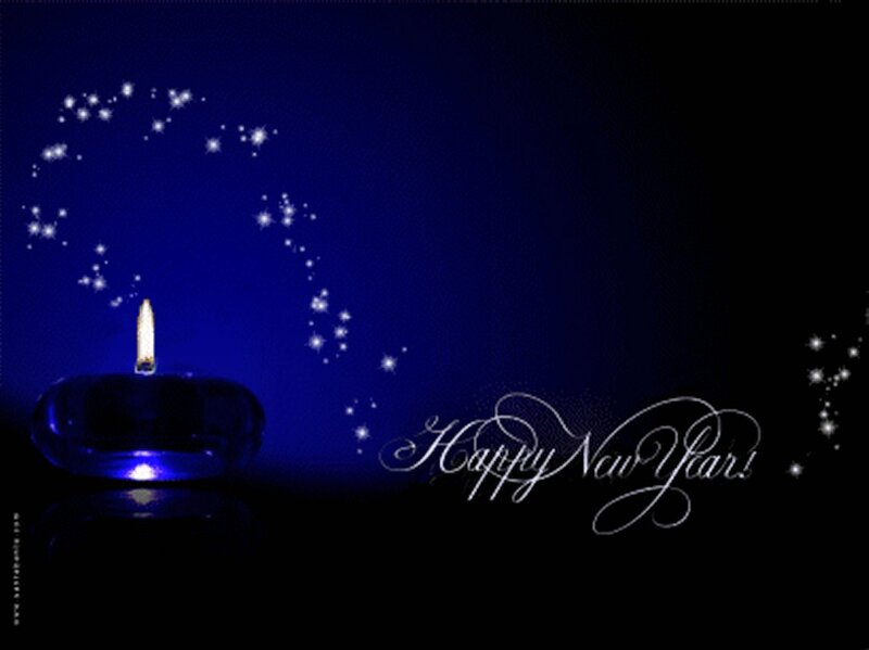 Candle with Sparkles — Blue