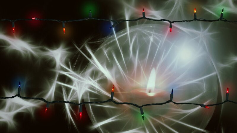 Candle with String Lights