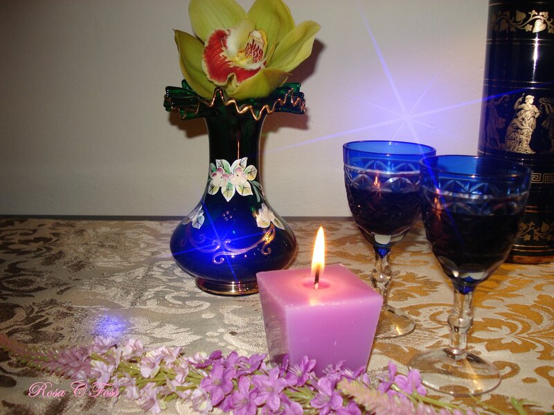 Candlelight dinner setup