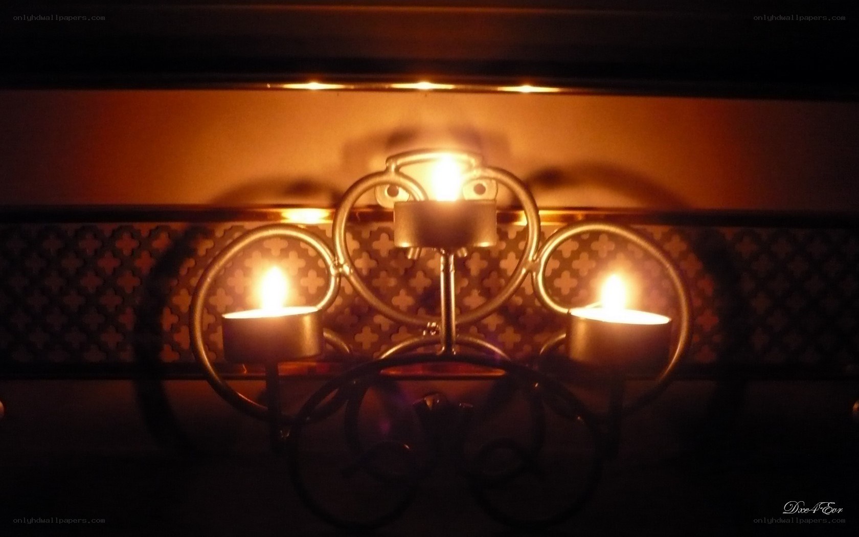 Candlelight in a decorative holder