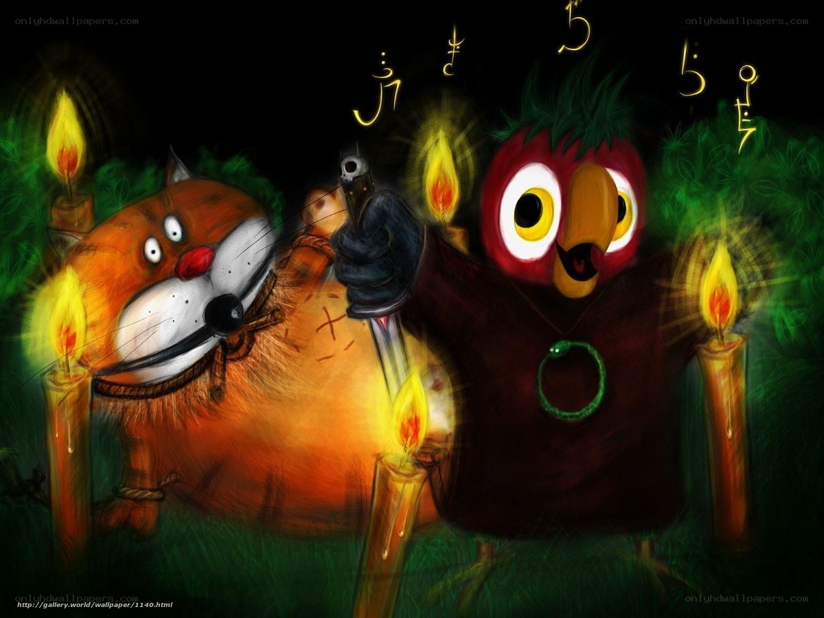 Candlelit animal scene
