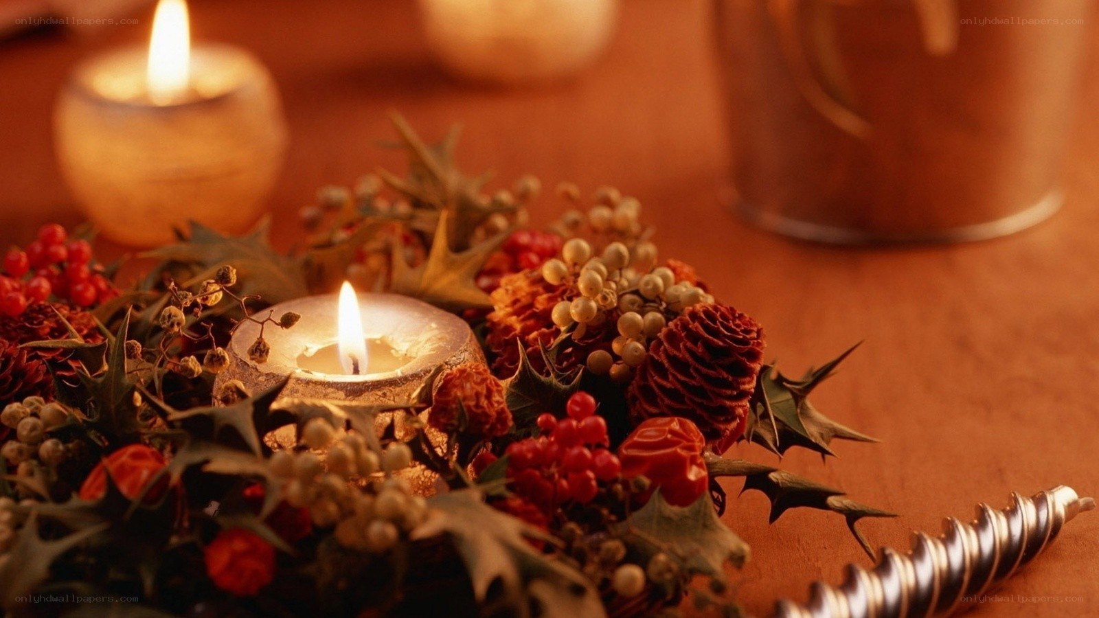 candlelit autumn arrangement