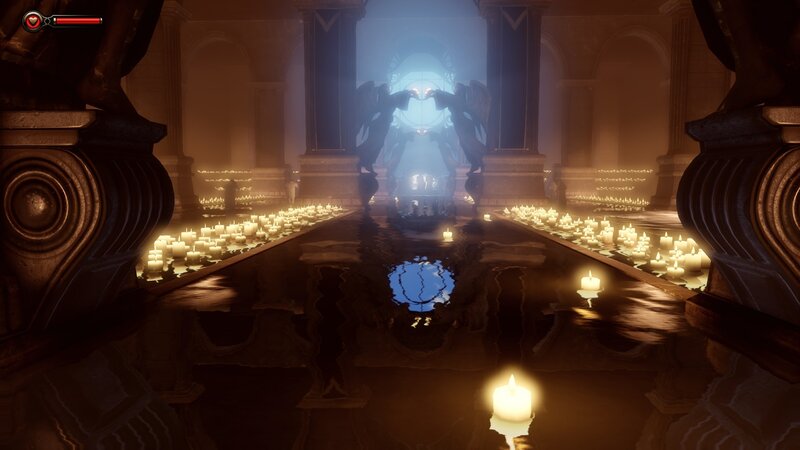 candlelit cathedral hall