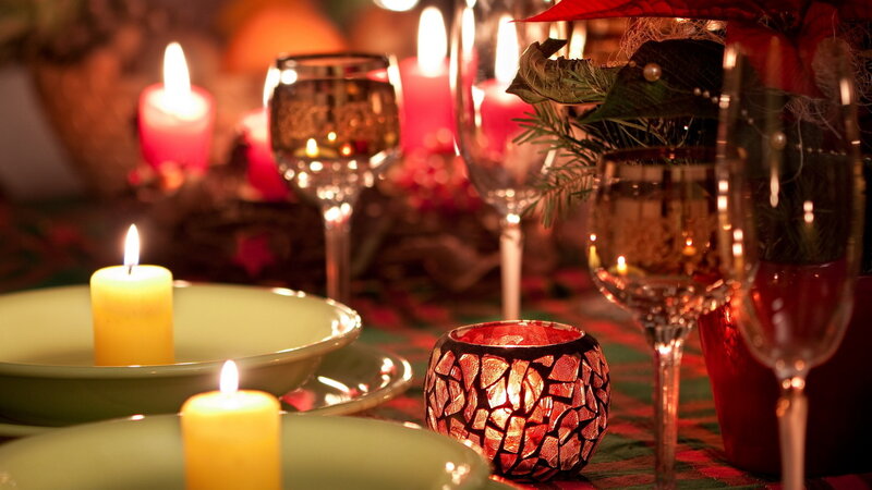 Candlelit Dinner Table — Red