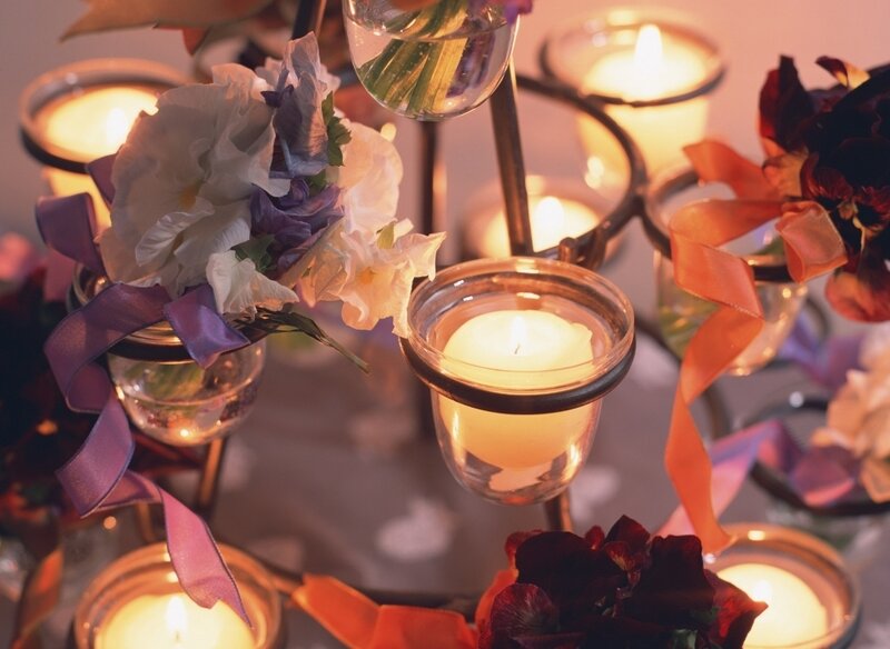 Candlelit Floral Arrangement