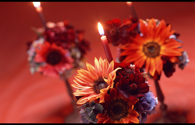 Candlelit Flower Arrangements