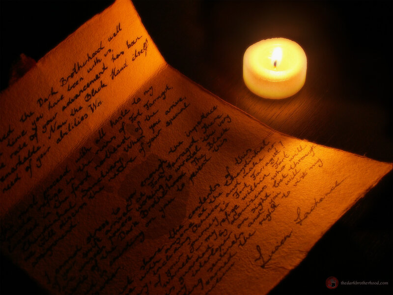 candlelit letter from dark brotherhood