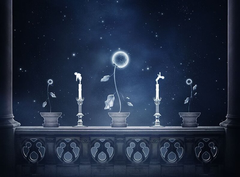 Candlelit night garden