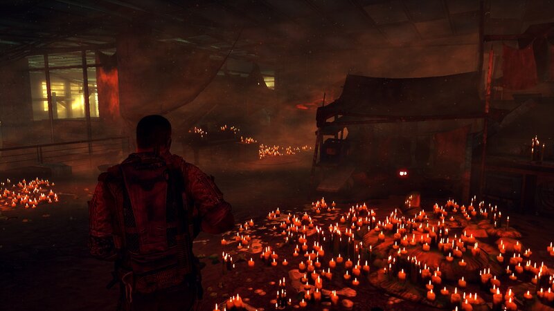 Candlelit ritual chamber