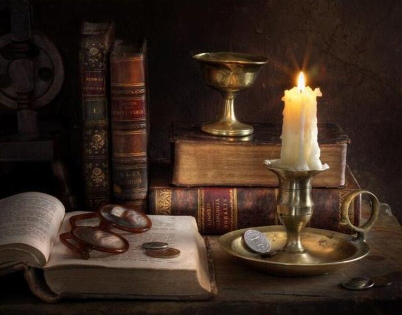 Candlelit Study Table