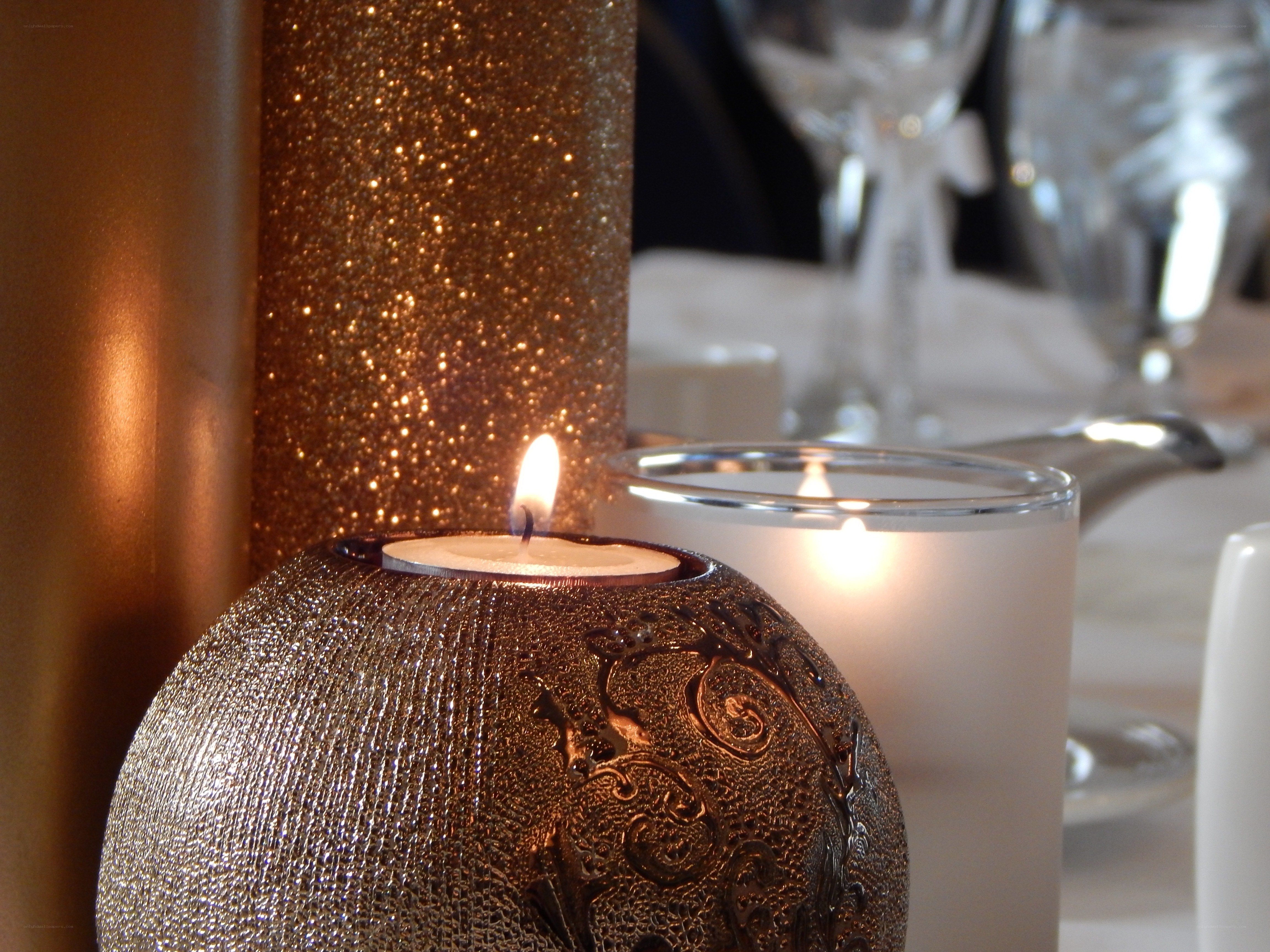 Candlelit table setting