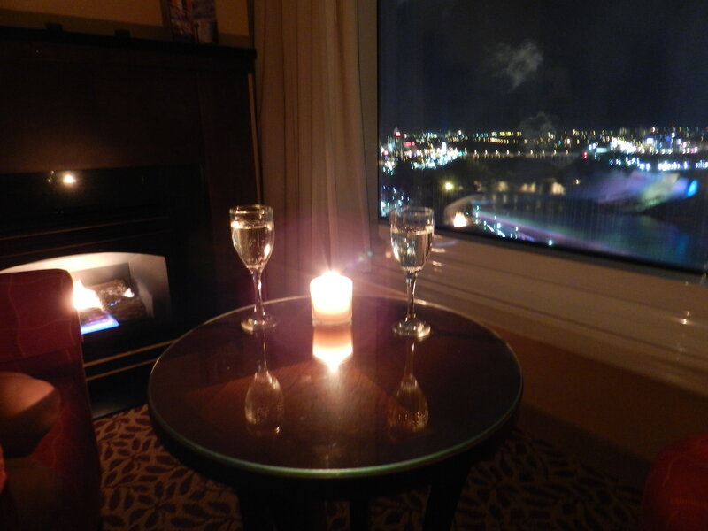 Candlelit Table with Wine Glasses