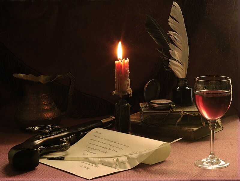 Candlelit Writing Desk