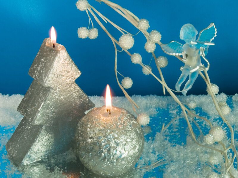 Candles and Angel Figurine