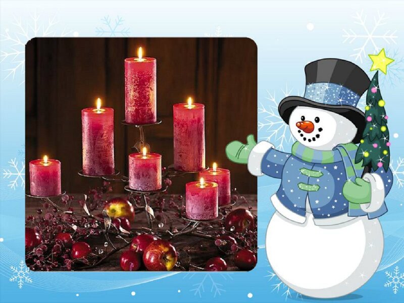 Candles and Apples on Table