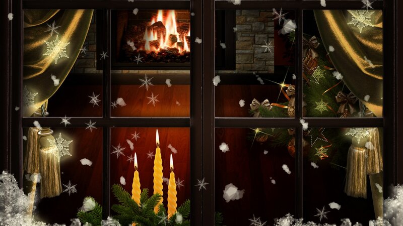 Candles and Fireplace View