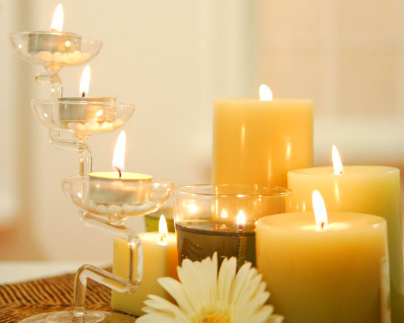 Candles and Flower on Table