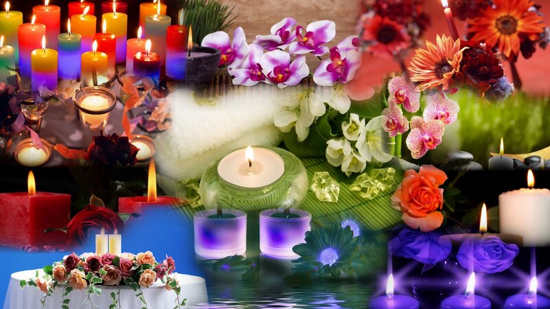Candles and Flowers Arrangement