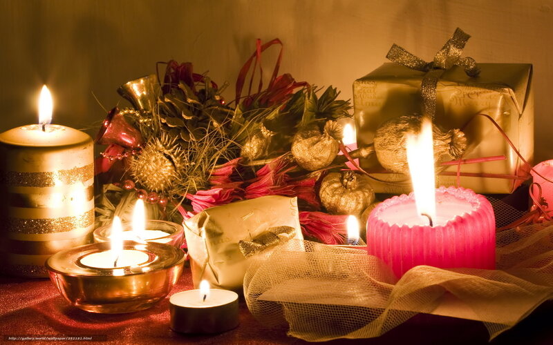 Candles and Gifts — Gold, Warm, Night
