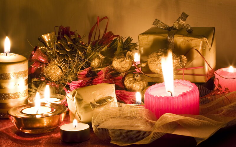 Candles and Gifts on Table