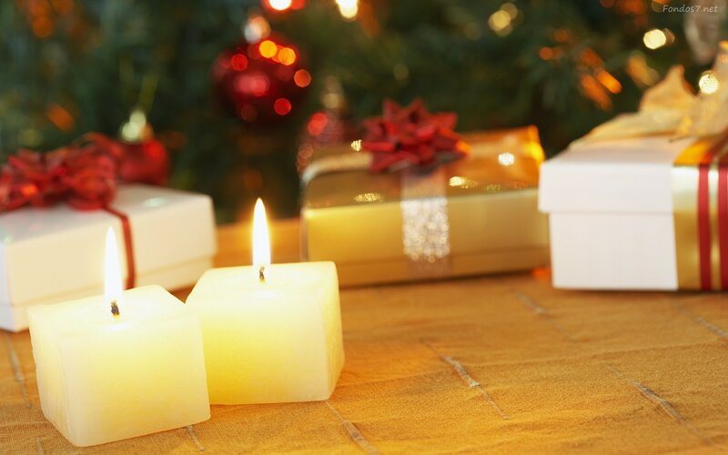 Candles and Gifts — White, Festive