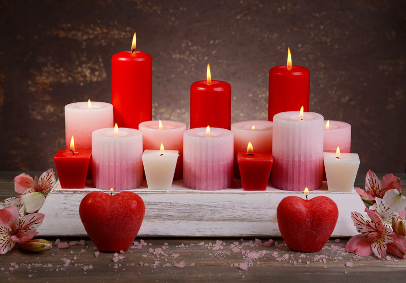 Candles and Heart-shaped Objects