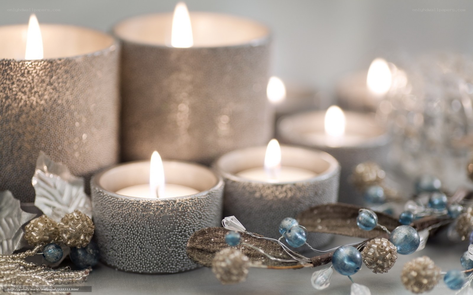 candles and holiday decor