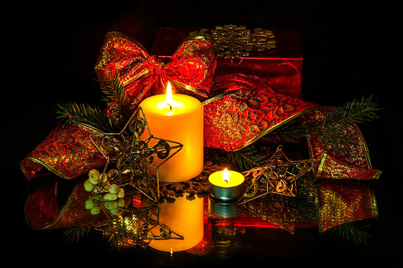 Candles and Holiday Decorations