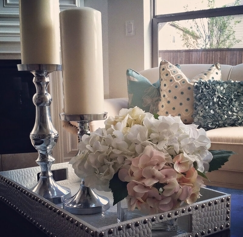 Candles and Hydrangeas