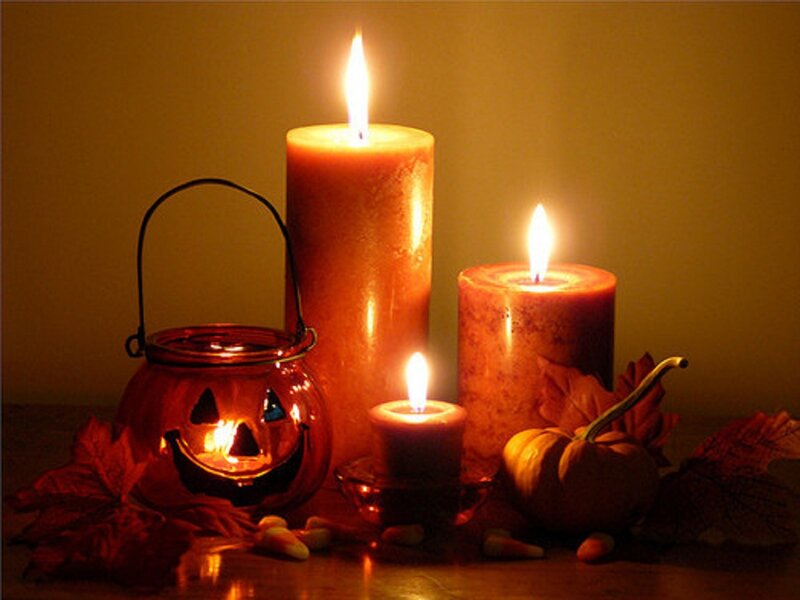 Candles and Jack-o-lantern