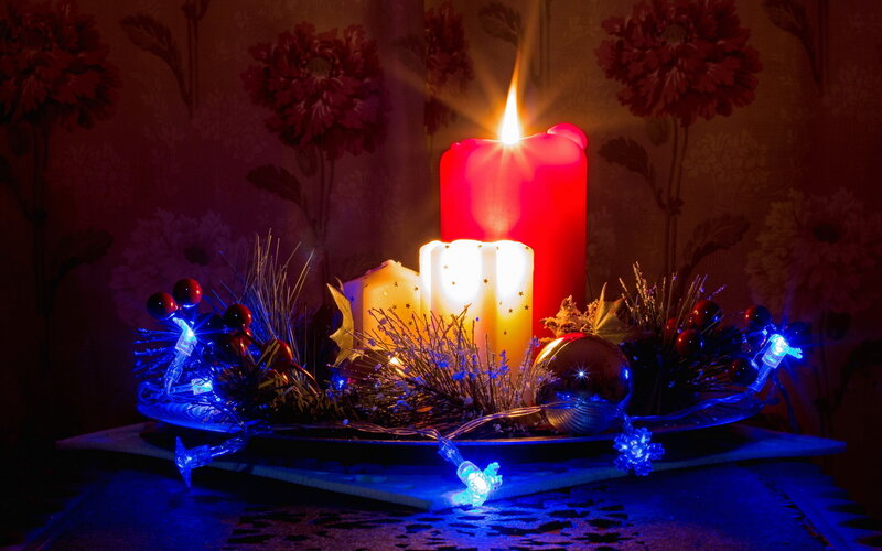 Candles and Lights on Tray