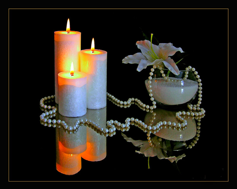 Candles and Lily Flower