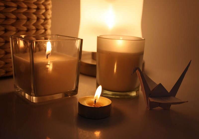 Candles and Origami Crane