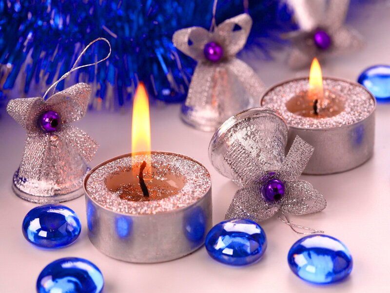 Candles and Ornaments — Silver