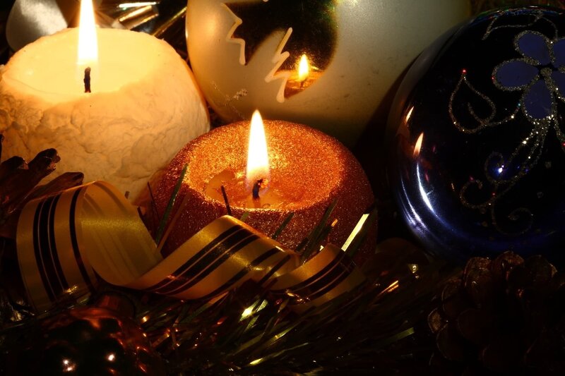 Candles and ornaments