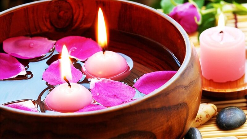 Candles and Rose Petals — Pink
