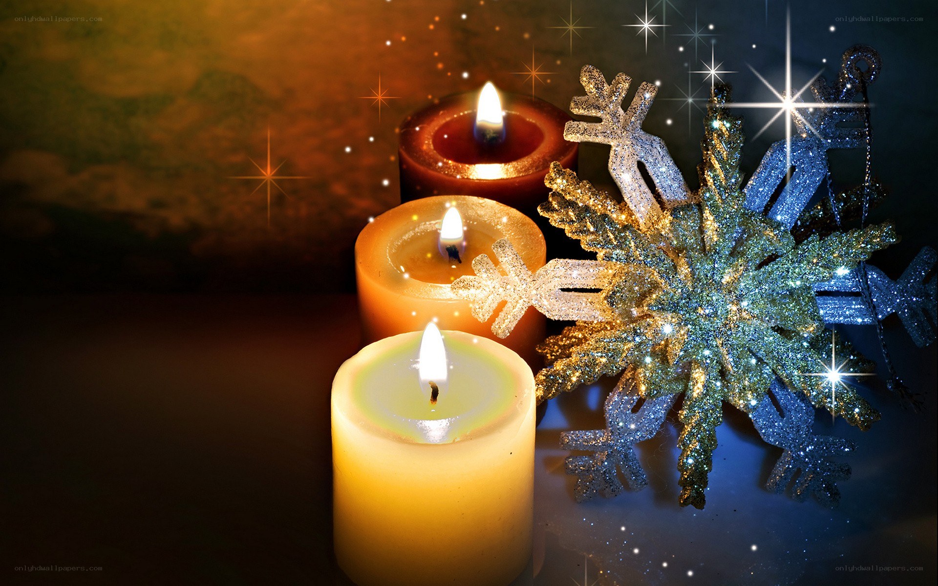 candles and snowflake decoration