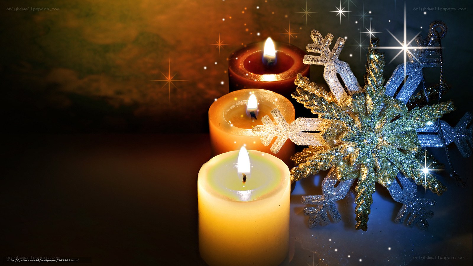 candles and snowflake decoration