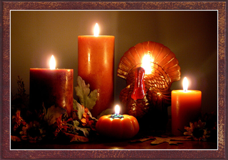 Candles and Turkey Decoration