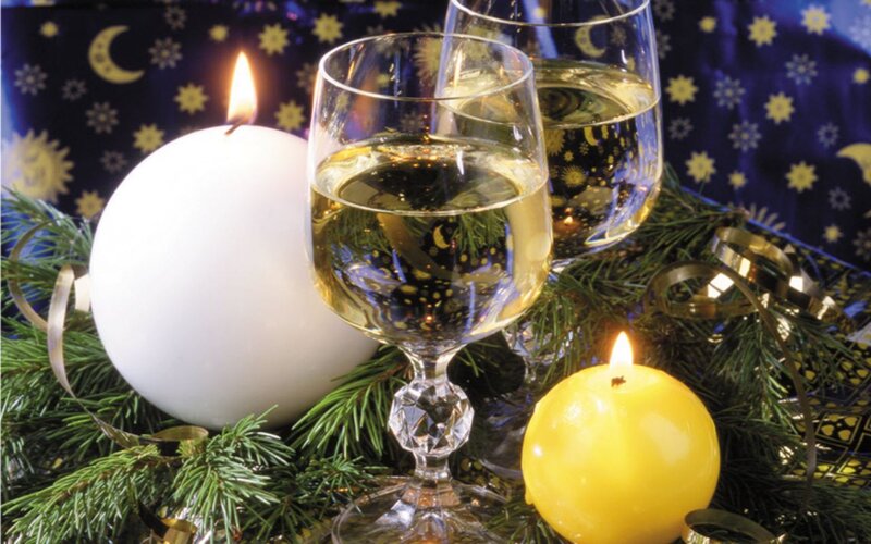 Candles and Wine Glasses