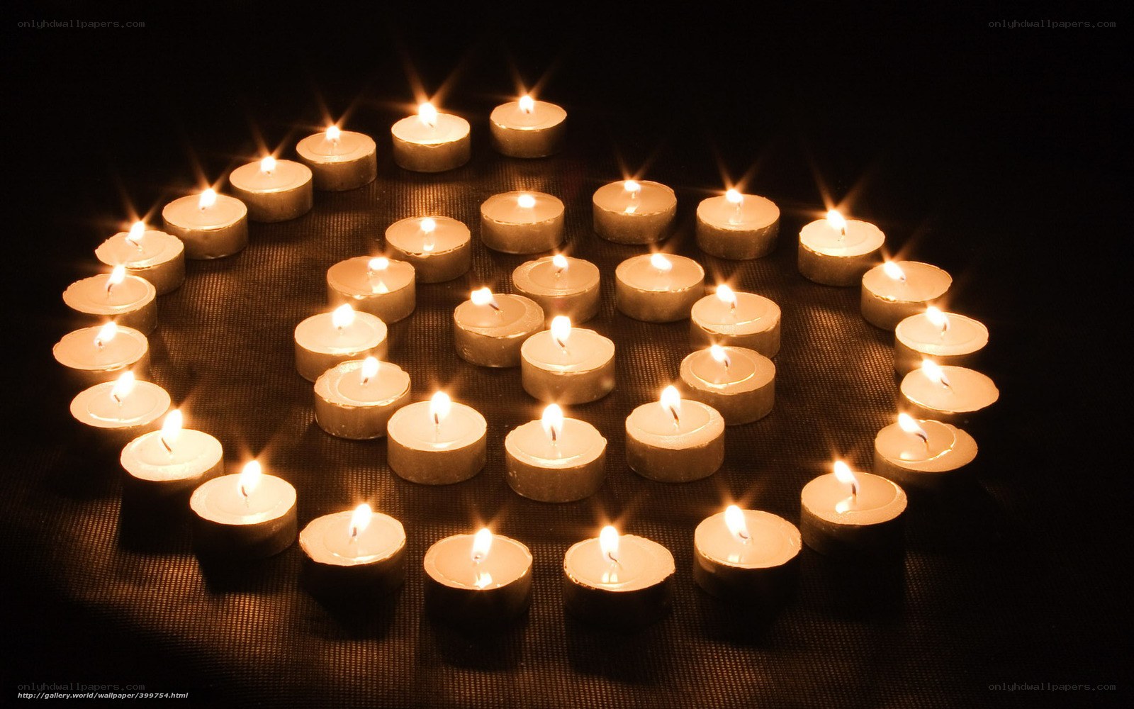 candles arranged in a spiral