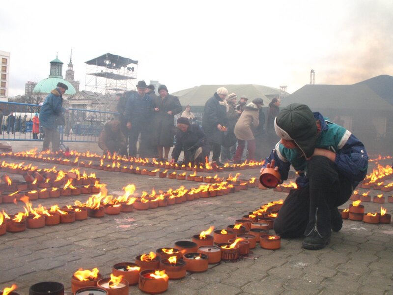 Candles at a memorial event