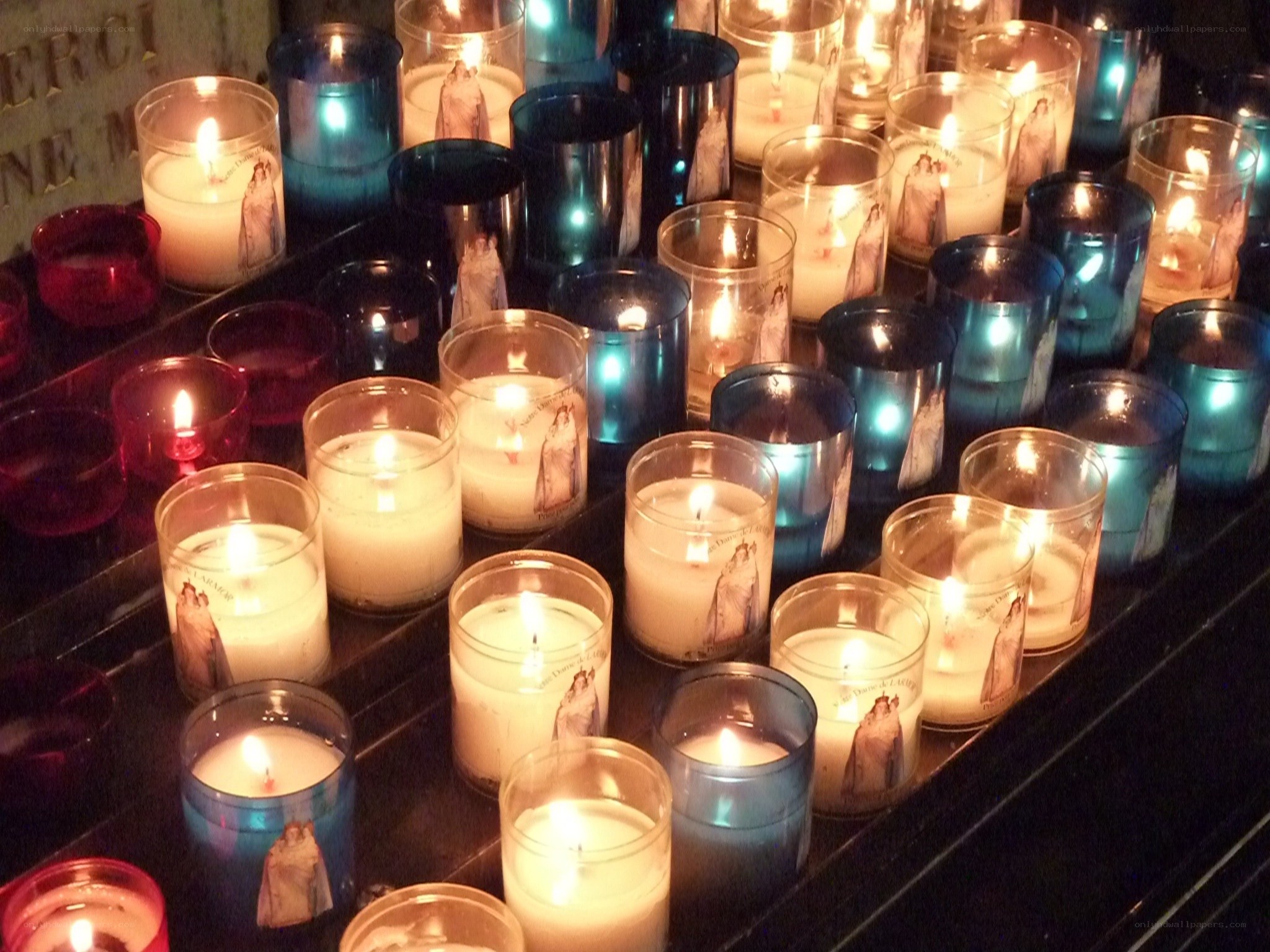Candles at a memorial