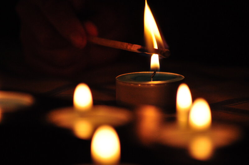 Candles Being Lit