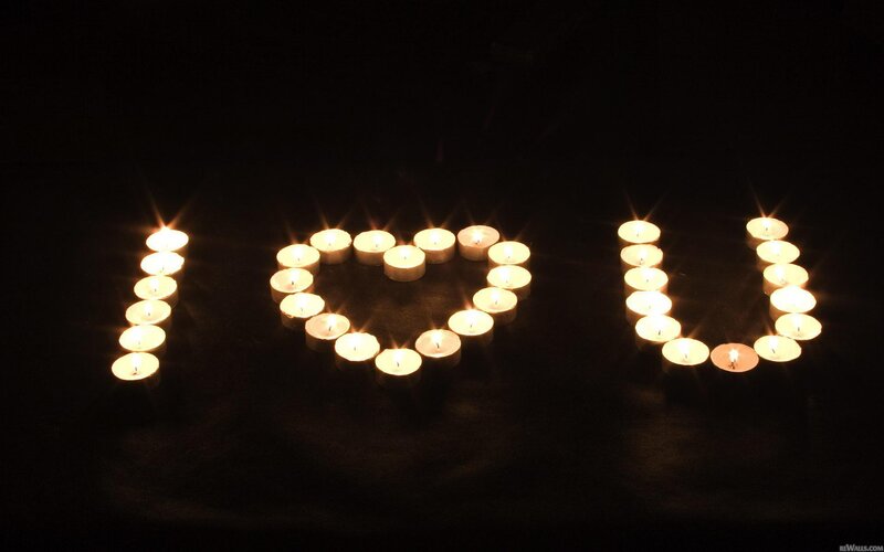 Candles Forming I Love You — Black
