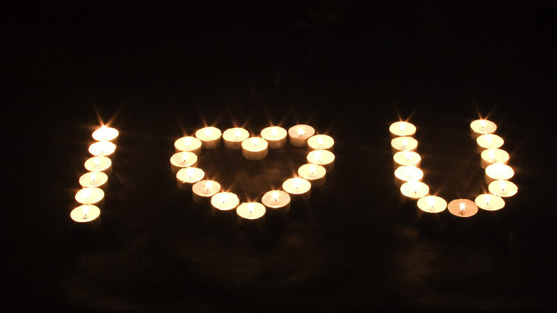 Candles Forming I Love You